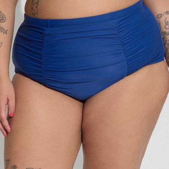 torrid Other - torrid High Rise Ruched Swim Bottom in blue NWT
